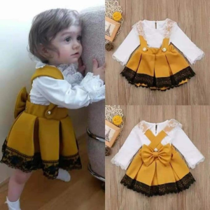 2 piece suspender skirt baby girls outfit