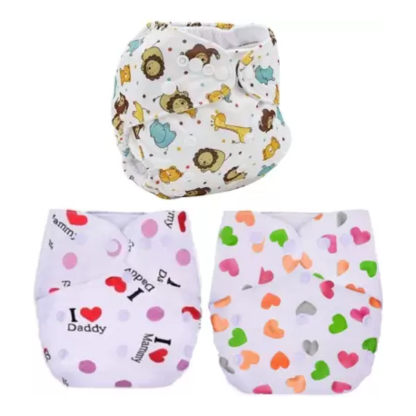 3 baby washable diapers for girls