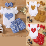 3pcs set polka dot baby outfits