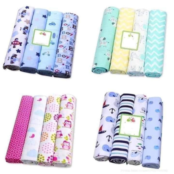 4piece soft cotton baby flannels