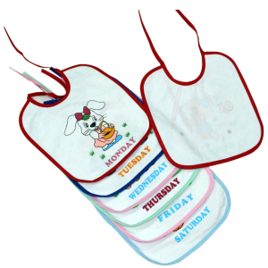 7 days of the week cotton waterproof baby bibs