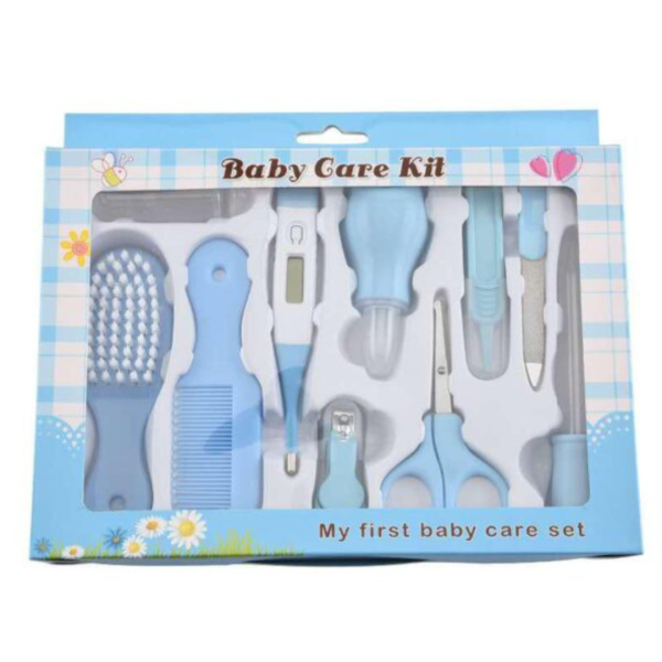 Small blue baby care kit