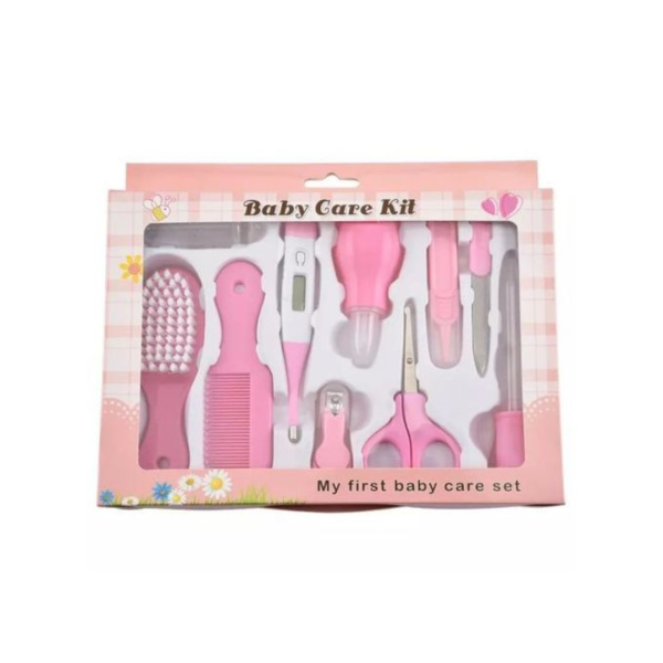 Small pink baby care kit