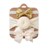 beige 3pcs set baby headband