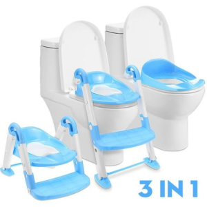 blue 3 in 1 kids seat toilet trainer ladder