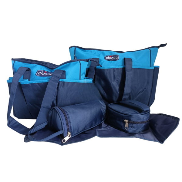 blue 5pcs set chicco baby diaper bag