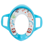 blue kids toilet seat trainer ring with handles