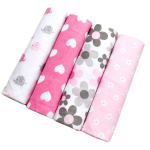 girls 4piece cotton baby flannels