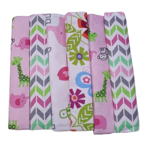 girls 6piece cotton baby flannels