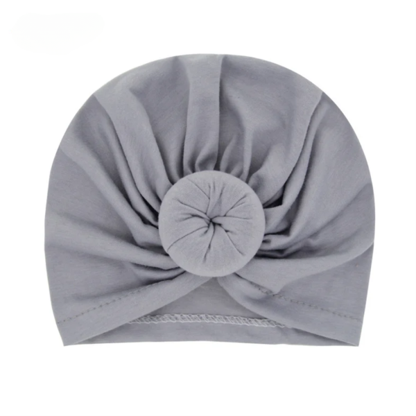 grey baby headwrap knot turban