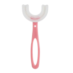 large pink kids u-shaped silicone 360 toothbrush