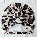 navy blue animal print baby head turban