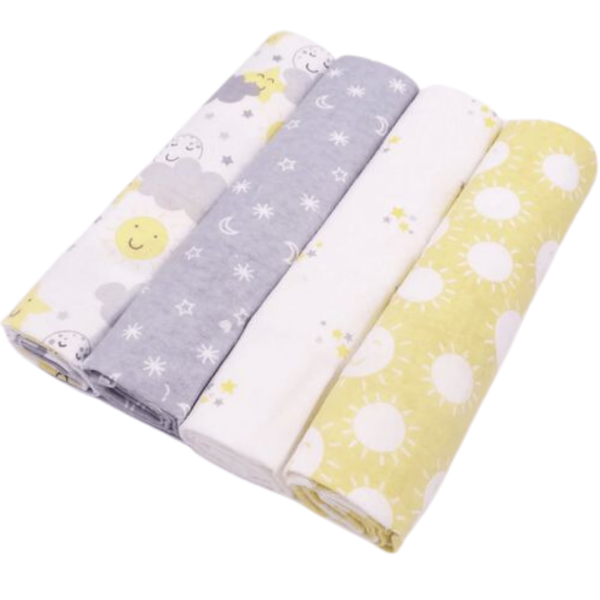 neutral 4piece cotton baby flannels (2)