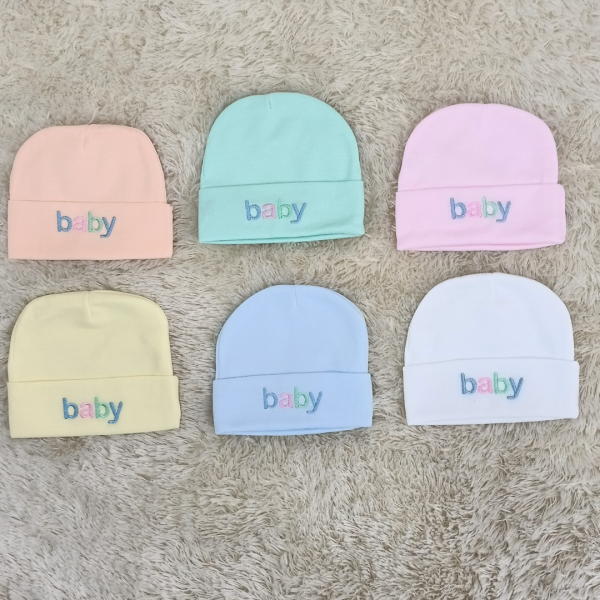 newborn cotton plain baby caps