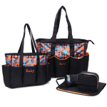 orange 5in1 polka dot baby diaper bag