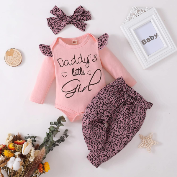 pink animal print daddy's little girl outfit