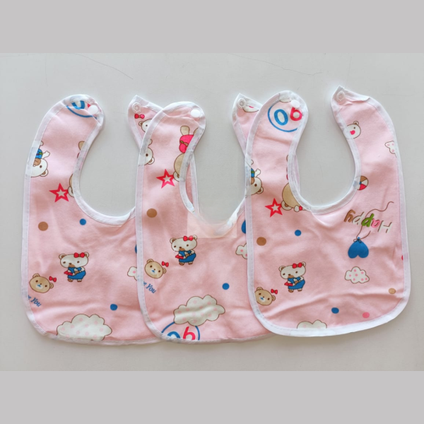 pink cartoon themed baby bibs