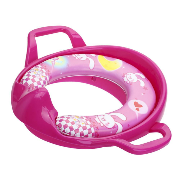 pink kids toilet seat trainer ring with handles