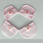 pink love bear newborn baby caps