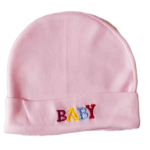 pink newborn cotton plain baby cap