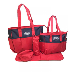 red 5pcs set chicco baby diaper bag