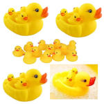 squeaky yellow rubber duck family baby bath toys