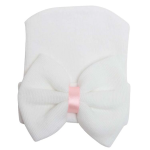 white baby bowtie hat