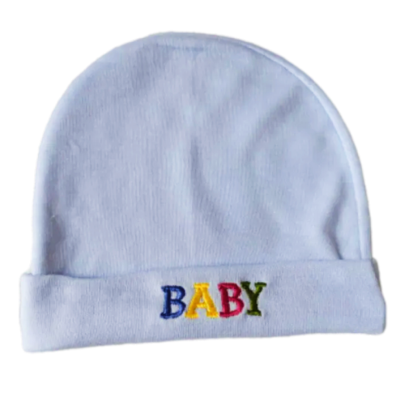 white newborn cotton plain baby cap