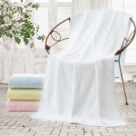 white plain cotton baby bath towel