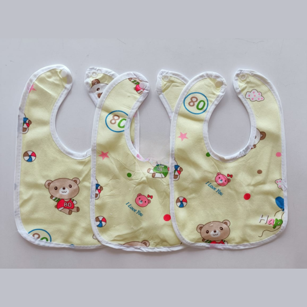 yellow cartoon themed baby bibs