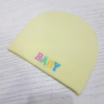 yellow newborn cotton plain baby cap