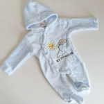 blue baby light fleece romper