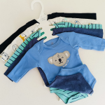 boys 5 piece set long sleeved baby bodysuits