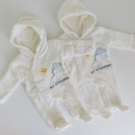 cream baby light fleece romper