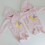 pink baby light fleece romper