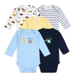 unisex 5 piece set long sleeved baby bodysuits (3)