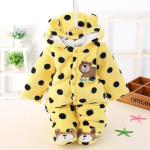 yellow dotted heavy baby romper