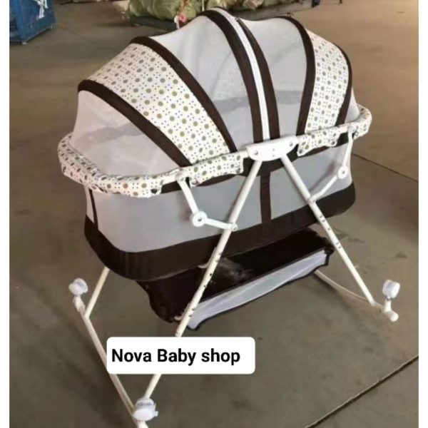 Trendy Foldable Rocking Baby Bassinet, Crib, Cot with Wheels