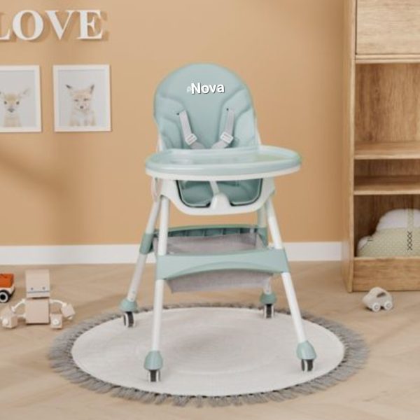 Premium High Feeding Chair with Cushion and Wheels