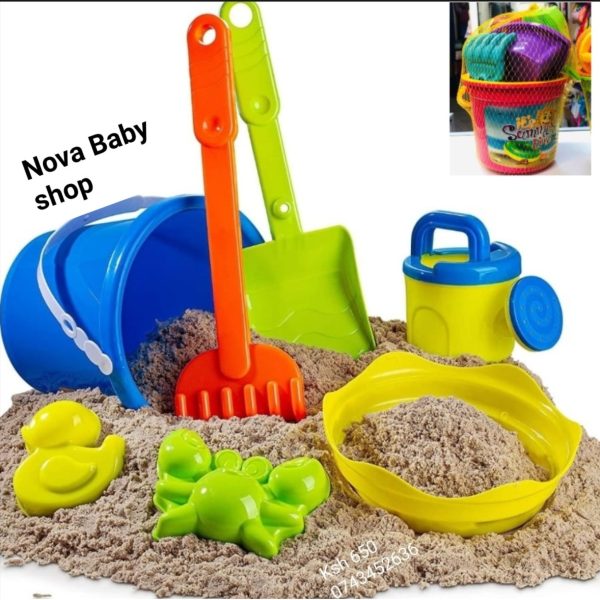 7Pcs Set Kid Beach Toys with Bucket