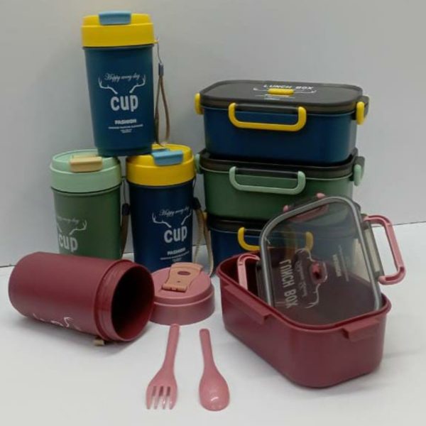 Lunch Box, Water Bottle and Spoon